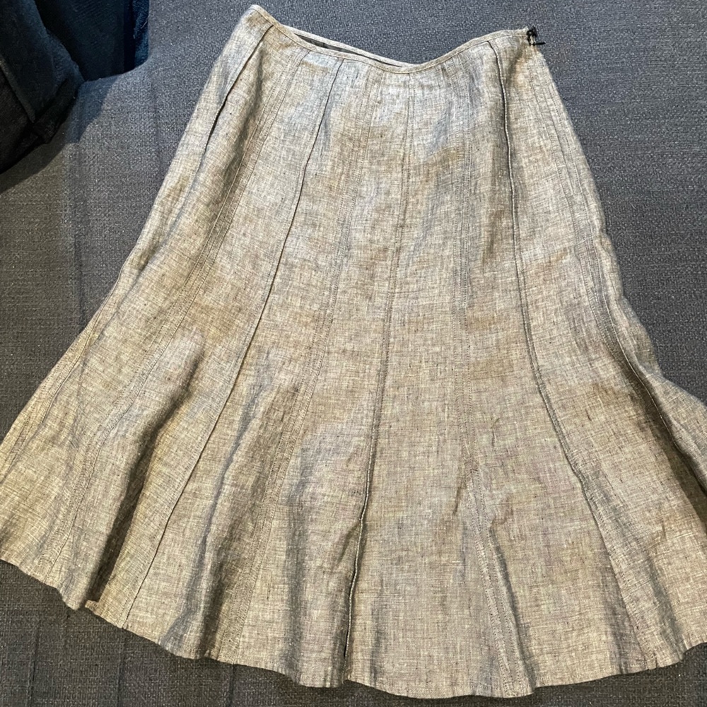 Mario Serrani Gray Midi Panel Flare Skirt - Picture 5 of 8